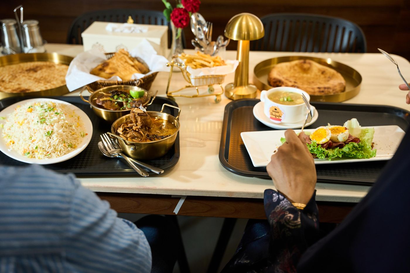 The table